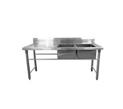 Quattro 1500mm Twin Bowl Stainless Steel Right Hand Commercial Sink