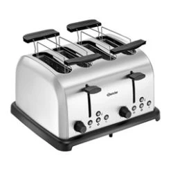 Bartscher Brushed Stainless Steel 4 Slot Semi Commercial Toaster -Buffalo Store 100374 1200wx1200h