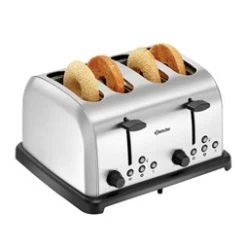 Bartscher Brushed Stainless Steel 4 Slot Semi Commercial Toaster -Buffalo Store 100374 3 515wx515h