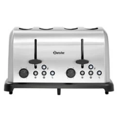 Bartscher Brushed Stainless Steel 4 Slot Semi Commercial Toaster -Buffalo Store 100374 8 515wx515h 1