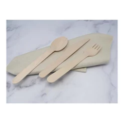 ECatering Essentials Eco-Friendly 6.2 Inch Wooden Birchwood Forks (1000) -Buffalo Store 10140c hero