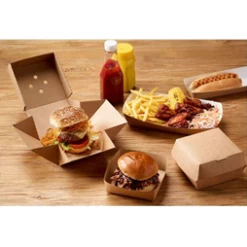 ECatering Essentials Eco-Friendly Premium Corrugated Burger Box (100) -Buffalo Store 10236b 2
