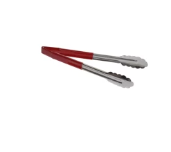 Vinyl Coated Red Serving Tongs 315mm