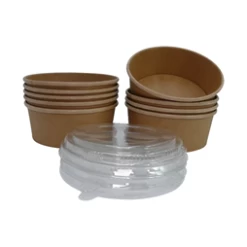 ECatering Essentials 550ml Kraft Salad Bowl 12 ECatering Essentials 550ml Kraft Salad Bowl -Buffalo Store 90909 4