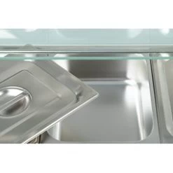 Quattro Bain Marie Heated Display Unit. 5 X 1-2 GN Pans & Lids With Glass Surround -Buffalo Store ebw010 4