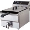 Quattro 12 Litre Tank Commercial Fryer With Drain Tap -Buffalo Store fce004 electric fryer with drain tap