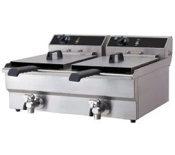 Quattro Twin 2 X 19 Litre Tank Commercial Fryer With Drain Taps