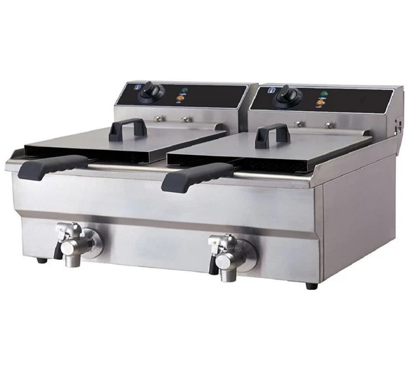 Quattro Twin 2 X 19 Litre Tank Commercial Fryer With Drain Taps 3 Quattro Twin 2 X 19 Litre Tank Commercial Fryer With Drain Taps