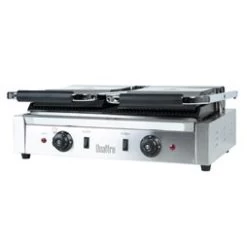 Quattro Twin Contact Panini Grill Ribbed Top And Bottom Plates -Buffalo Store gcd003 2 1