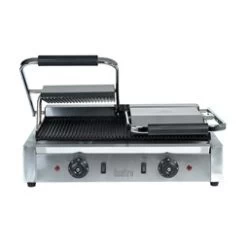Quattro Twin Contact Panini Grill Ribbed Top And Bottom Plates -Buffalo Store gcd003 3 1