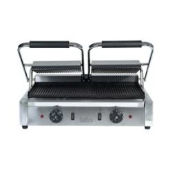 Quattro Twin Contact Panini Grill Ribbed Top And Bottom Plates -Buffalo Store gcd003 4 1