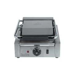 Quattro Heavy Duty Single Panini Contact Grill Ribbed Top And Flat Bottom Plates -Buffalo Store gcs001 3 1