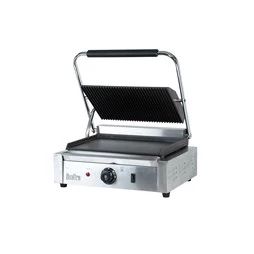 Quattro Heavy Duty Large Single Panini - Contact Grill Ribbed Top - Flat Bottom Plates 3 Quattro Heavy Duty Large Single Panini - Contact Grill Ribbed Top - Flat Bottom Plates
