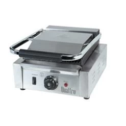 Quattro Single Panini Contact Grill Ribbed Top And Ribbed Bottom Plates -Buffalo Store gcs009 4 1