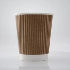 ECatering Essentials Pack Of 500 8oz Kraft Ripple Coffee Cup