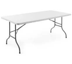 Redwood Foldable Trestle Table For Party Events Rectangular 6ft 1800mm In White -Buffalo Store hendi 810910 folding catering table 6ft ecatering spc008 1