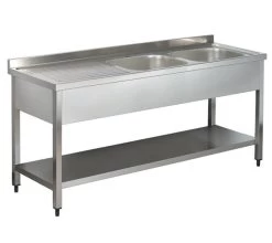 Premium Arisco 1600mm Twin Bowl Stainless Steel Sink Left Hand Drainer