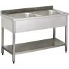 Italinox Premium 1000mm Twin Bowl Stainless Steel Sink With Undershelf -Buffalo Store sid020 lrg