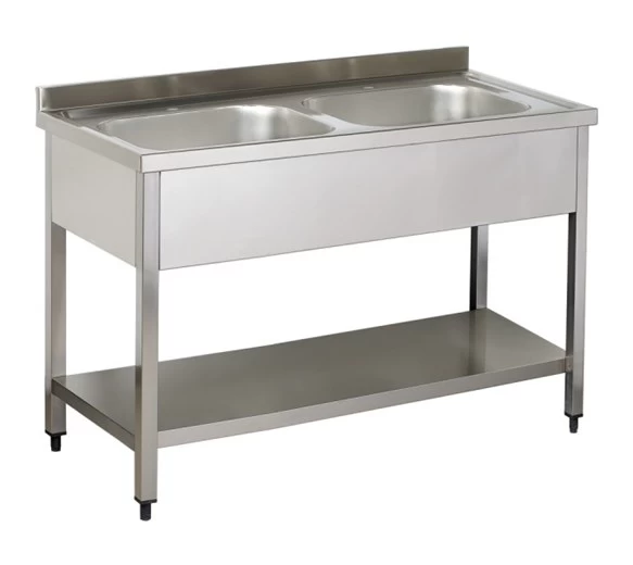 Italinox Premium 1200mm Twin Bowl Stainless Steel Sink With Undershelf 3 Italinox Premium 1200mm Twin Bowl Stainless Steel Sink With Undershelf