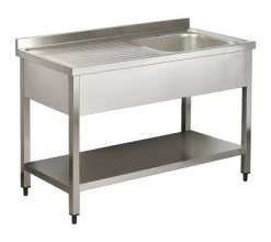 Italinox Premium 1200mm Single Bowl Stainless Steel Sink With Left Hand Drainer