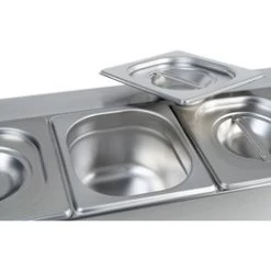 Quattro Prep Station GN Pan Holder With 6 X 1/6 GN Pans & Lids -Buffalo Store ssp001 6 1