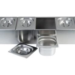 Quattro Prep Station GN Pan Holder 8 X 1/6 GN Pans & Lids -Buffalo Store ssp002 4 2